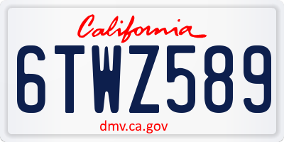 CA license plate 6TWZ589