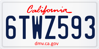 CA license plate 6TWZ593