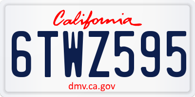 CA license plate 6TWZ595