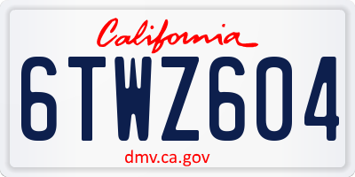CA license plate 6TWZ604