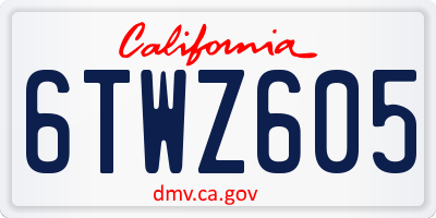 CA license plate 6TWZ605