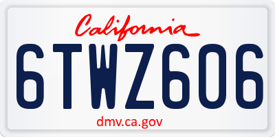 CA license plate 6TWZ606