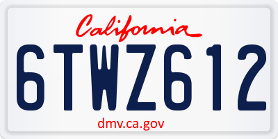 CA license plate 6TWZ612