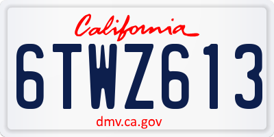 CA license plate 6TWZ613