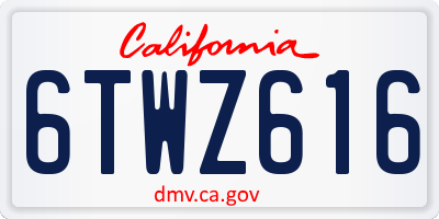 CA license plate 6TWZ616