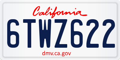 CA license plate 6TWZ622