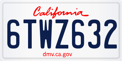 CA license plate 6TWZ632