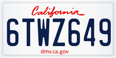 CA license plate 6TWZ649