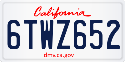 CA license plate 6TWZ652