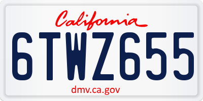 CA license plate 6TWZ655