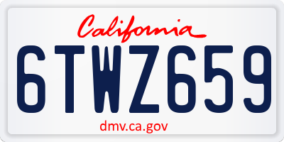 CA license plate 6TWZ659