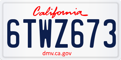 CA license plate 6TWZ673