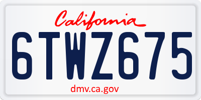 CA license plate 6TWZ675