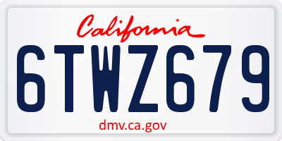 CA license plate 6TWZ679