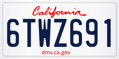 CA license plate 6TWZ691