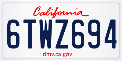 CA license plate 6TWZ694