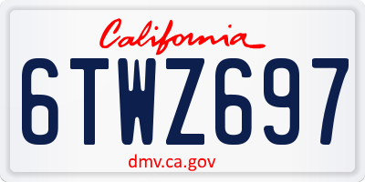 CA license plate 6TWZ697