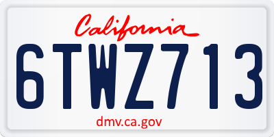 CA license plate 6TWZ713
