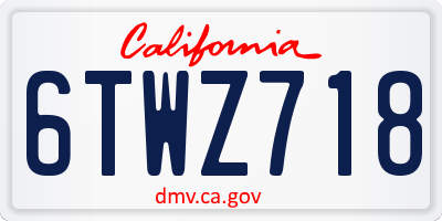 CA license plate 6TWZ718