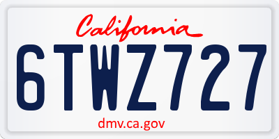 CA license plate 6TWZ727