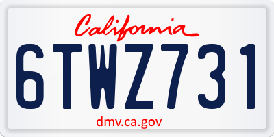 CA license plate 6TWZ731