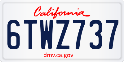 CA license plate 6TWZ737