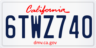 CA license plate 6TWZ740