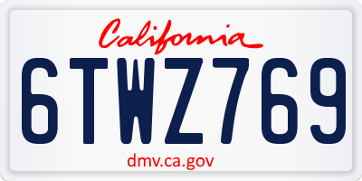CA license plate 6TWZ769