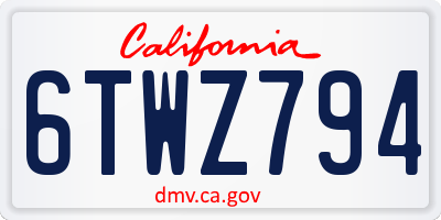 CA license plate 6TWZ794