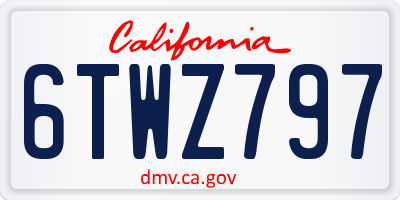 CA license plate 6TWZ797