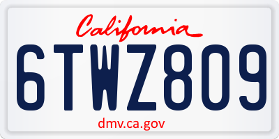 CA license plate 6TWZ809