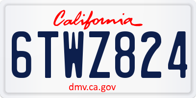 CA license plate 6TWZ824