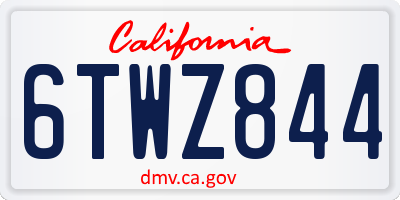 CA license plate 6TWZ844