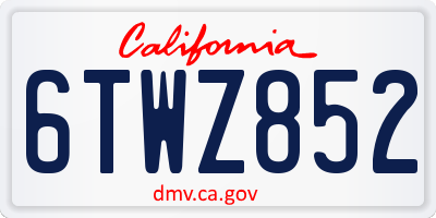 CA license plate 6TWZ852