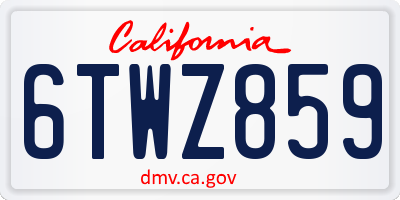 CA license plate 6TWZ859