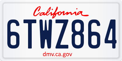 CA license plate 6TWZ864