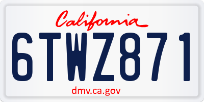 CA license plate 6TWZ871