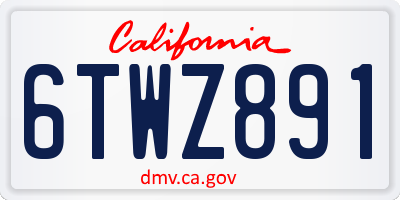 CA license plate 6TWZ891
