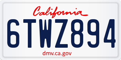 CA license plate 6TWZ894