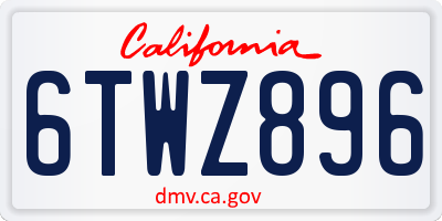 CA license plate 6TWZ896