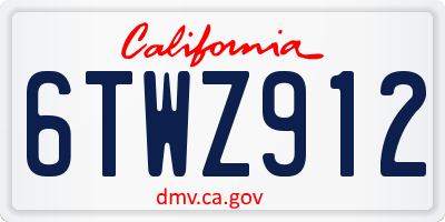 CA license plate 6TWZ912