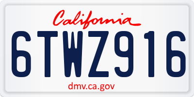 CA license plate 6TWZ916