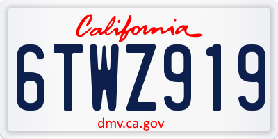 CA license plate 6TWZ919