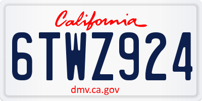 CA license plate 6TWZ924