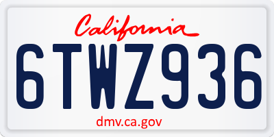 CA license plate 6TWZ936