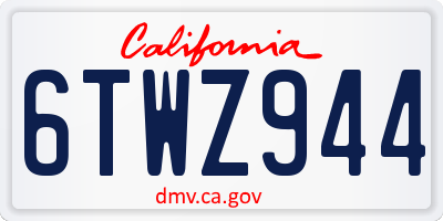 CA license plate 6TWZ944