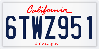 CA license plate 6TWZ951