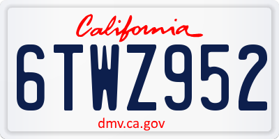 CA license plate 6TWZ952