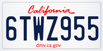 CA license plate 6TWZ955