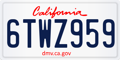 CA license plate 6TWZ959